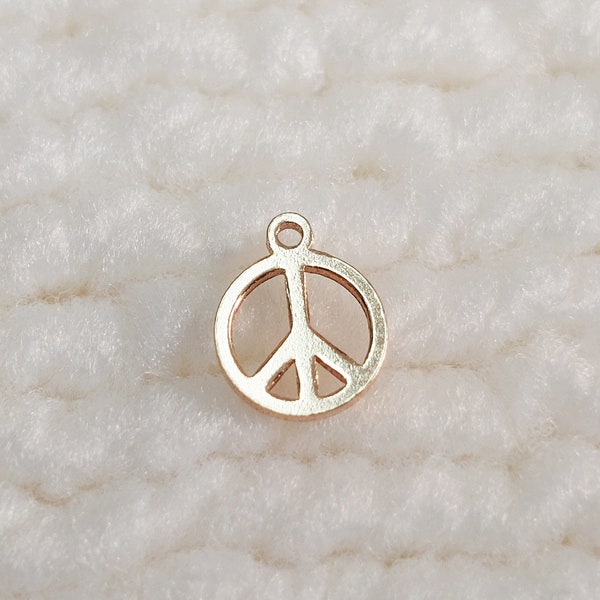 GFPS6 6mm Mini Peace Sign Charm 20ga Gold Filled (14KGF) Findings Jewelry Accessories DIY