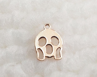 EMO6M7 Gold Filled (14KGF) 6MM Emoji Screaming Face Charm 20ga For Bracelet Necklace DIY Jewelry Findings Accessories