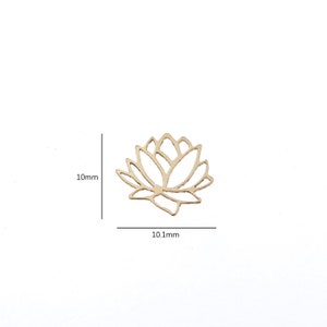 SO06 ゴールドフィルド (14KGF) 10x10.1 MM 蓮の花チャーム ブレスレット ネックレス作り 金具 ジュエリー DIY 手作りアクセサリー