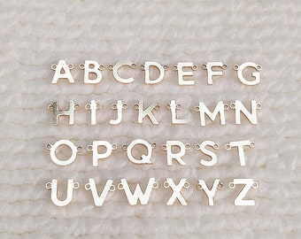 AA01UR2 Basic Letter Connector With 2 Top Corner Rings 20ga (A - Z) Gold Filled (14KGF) Jewelry Findings