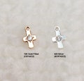 CR743CZ Gold Filled (14KGF) / 925 Silver 7.0 x 4.3mm Mini Cross Charm With CZ For Bracelet Necklace Making Findings Jewelry DIY Accessories product logo