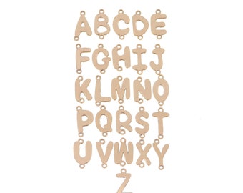 GFEVA63V2 6mm Mini Letter(A-Z)Charms With 2 Vertical Rings