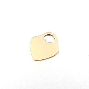 HA02s Gold Filled (14KGF) 7 x 6.0mm Heart Tag 28ga For Bracelet Necklace Making Findings Jewelry DIY Handmade Accessories