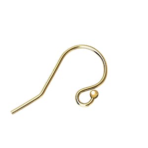 GF6418 Gold Filled 14KGF Ball End Earwire 11 x 19mm For Earring Components Hooks Making Findings Jewelry DIY Accessories