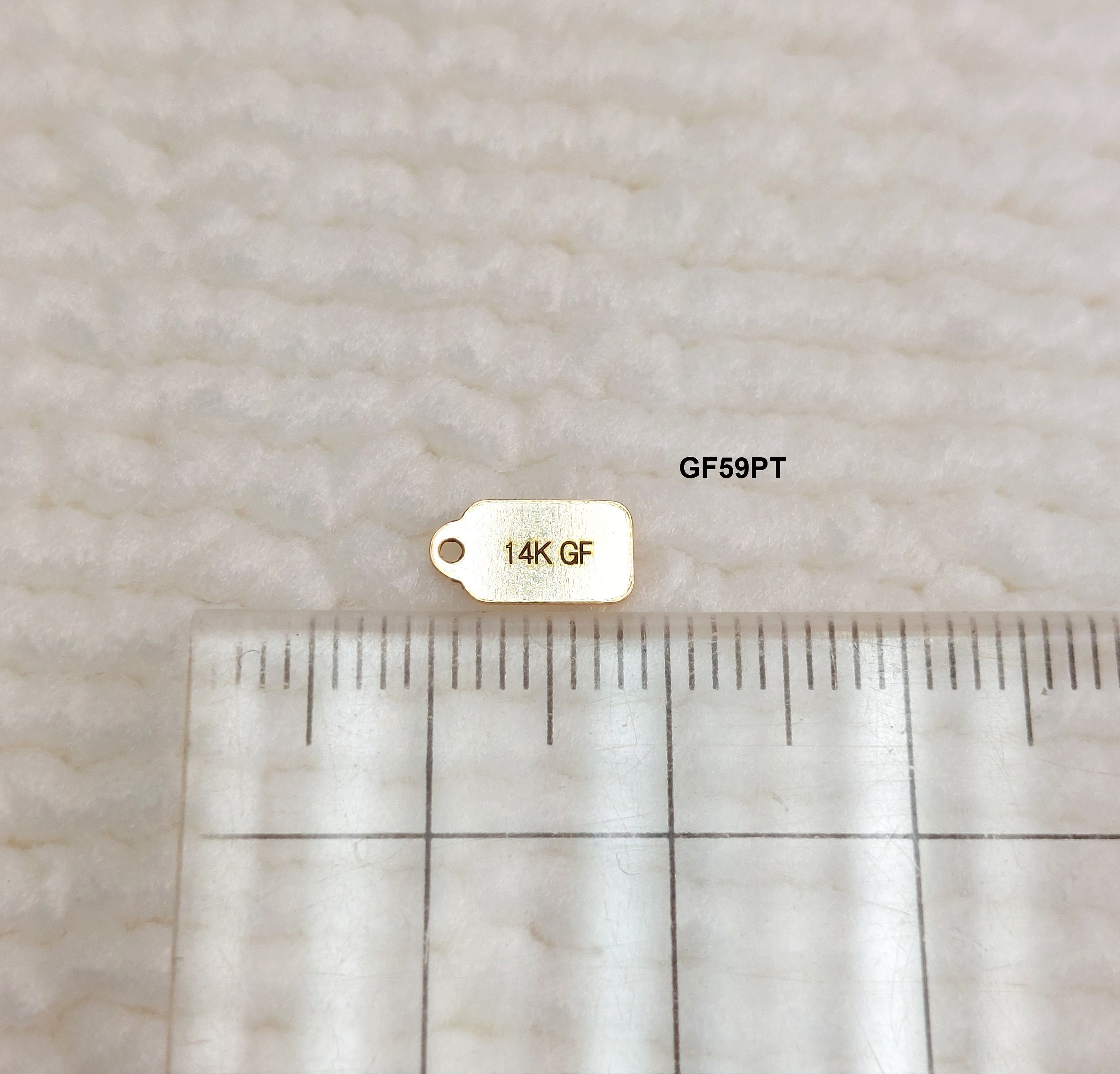 GF59PT Gold Filled (14KGF) 9x4.8mm Paper Tag for Bracelet