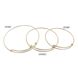 GFAB4~GFAB7 Gold Filled (14KGF) 1.27mm Wire Adjustable Bangle 4&quot;/5.5&quot;/7&#39;&#39; 16ga For Components Hooks Making Findings Jewelry Accessories
