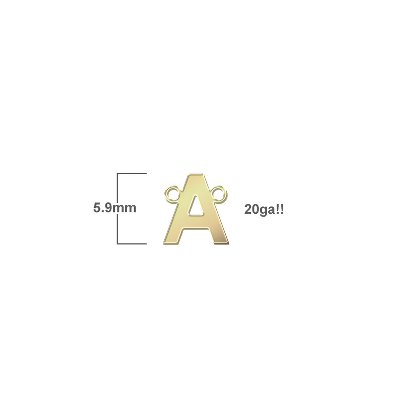 Basic Letter Connector With 2 Top Corner Rings 20ga (A-Z) •dainty Charm ...