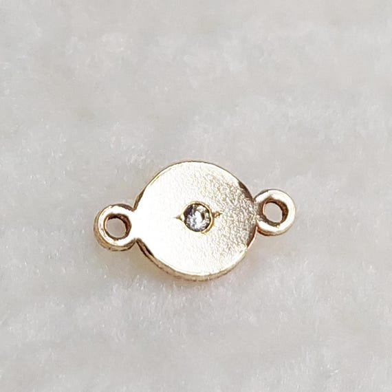 CZ84RD Gold Filled (14KGF) 8.3 X 4.8mm Blank Disc With CZ