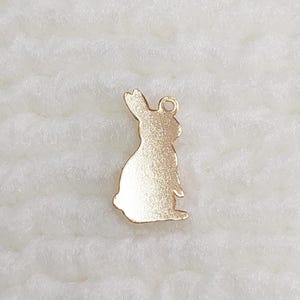 GF1162RB Gold Filled (14KGF) 11.6 x 6.2mm Rabbit Charm 24ga Pet Pendant For Bracelet Necklace Making Findings Jewelry DIY Accessories DIY