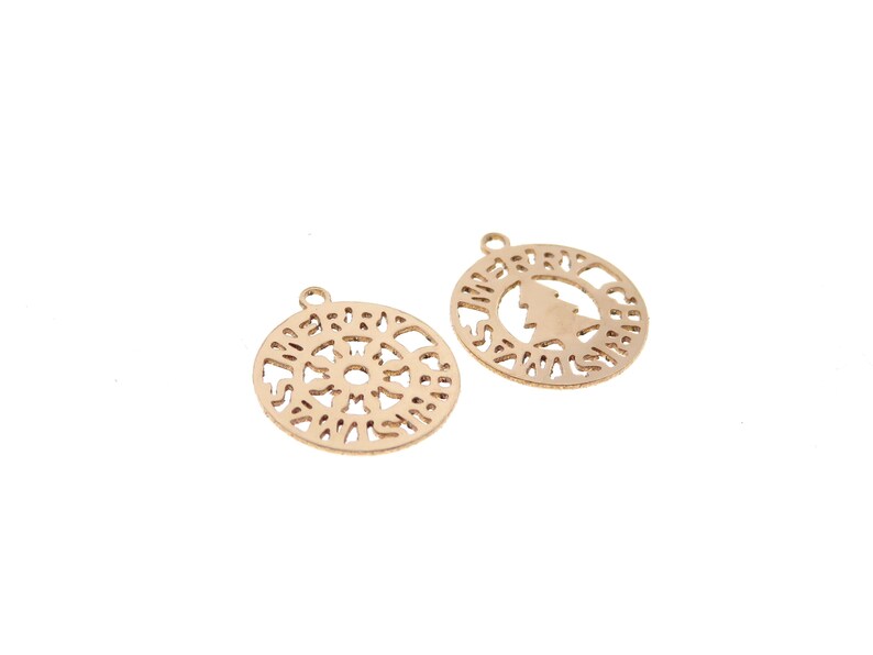 14KGF 10.4 x 9.1mm Merry Christmas Tree/&Snow Laser Cut Charm For Bracelet Necklace Findings Jewelry Accessories 120 14K Yellow Gold Filled