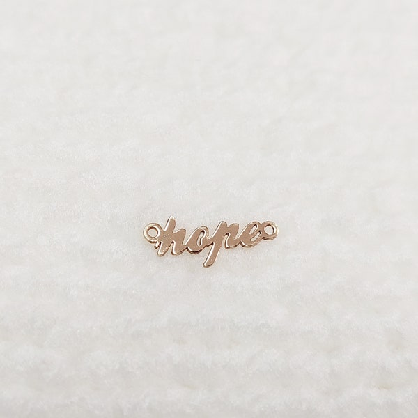 HO1462 Gold Filled (14KGF) 13.5 x 6.2mm Mini Size Word "hope" Connector 24ga For Bracelet Necklace Making Findings Jewelry DIY Accessories