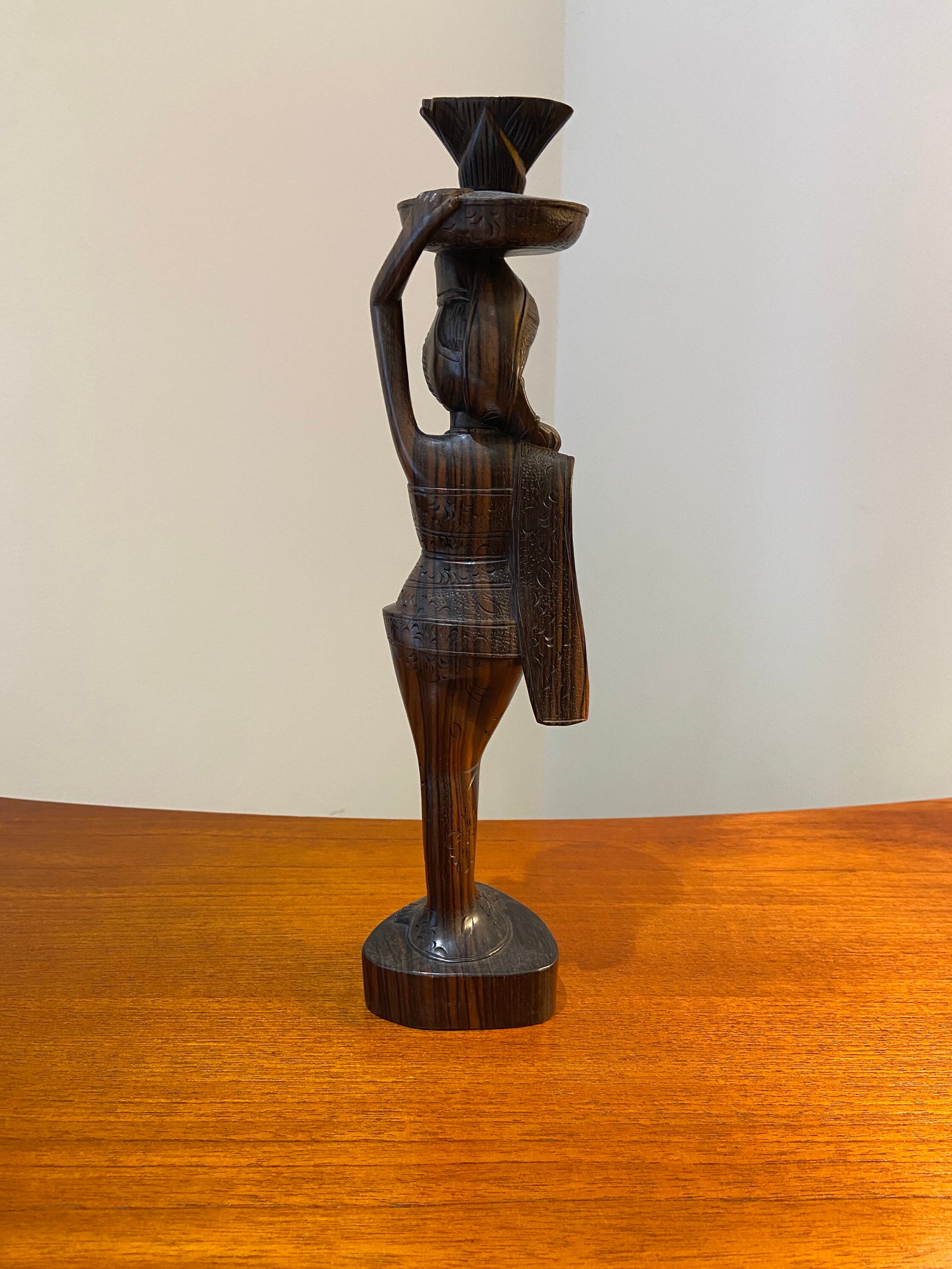 Vintage Balinese Dancer wood Carving Etsy