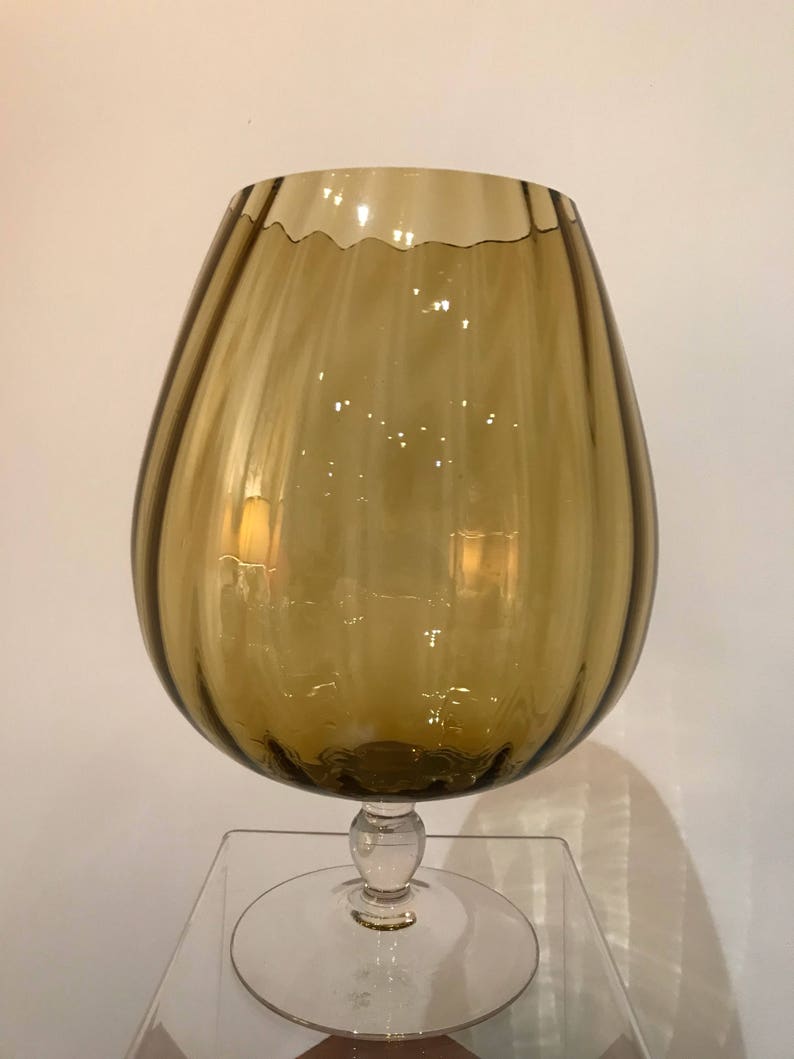 1960 Brandy Glass Vase Etsy