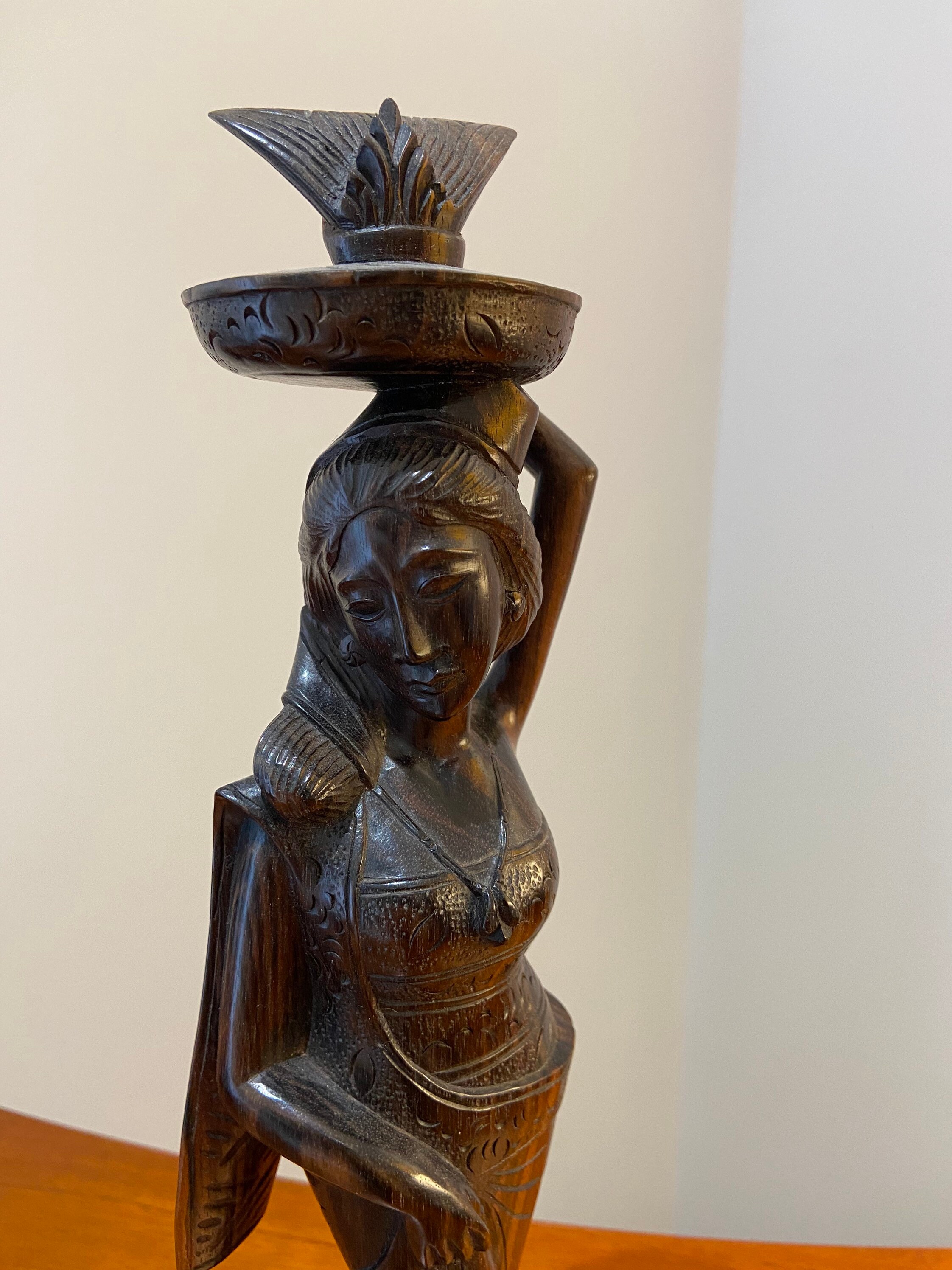 Vintage Balinese Dancer wood Carving Etsy