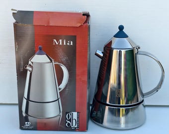 Medium moka Coffee Maker MIA Guido Bergna GB Steel for 4 Cups