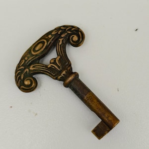 Vintage brass skeleton key Victorian old key