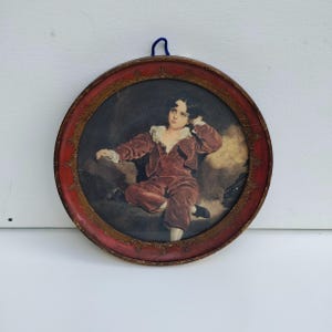 Reproduktion The Red Boy Sir ThomasLawrence runder gerahmter Druckkunst Vintage Wandkunst
