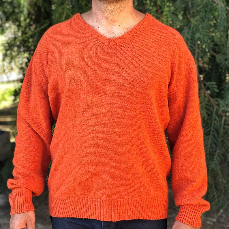 burnt orange sweater for men