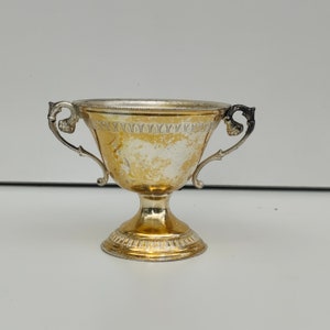 Vintage silver plated ornate open sugar bowl  Victorian  small footed olive nuts snack dish