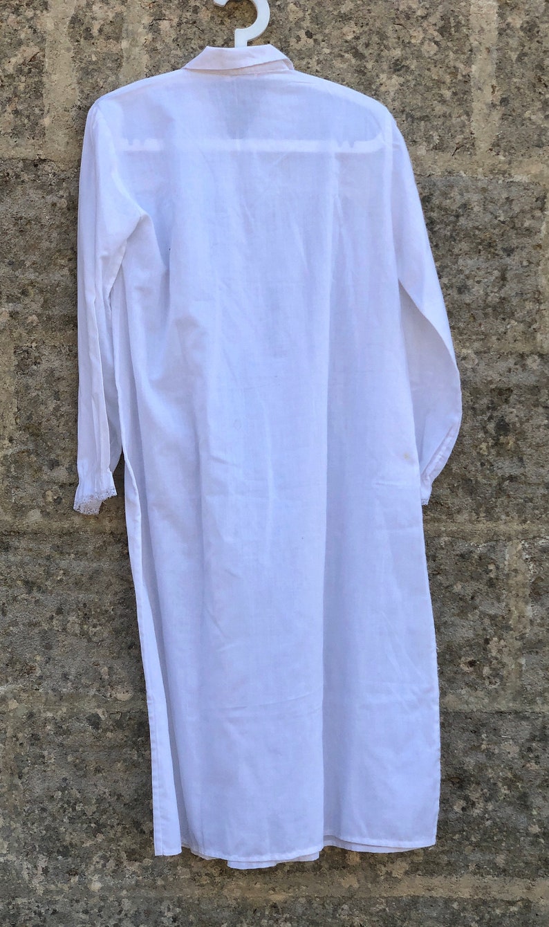 Vintage ann?�es 60 chemise de nuit blanche avec manches longues | Etsy