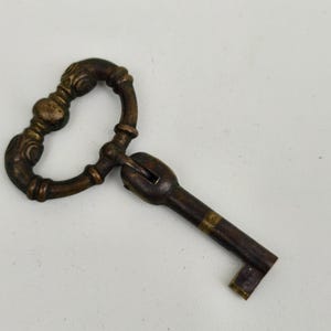 Vintage brass skeleton key Victorian old key