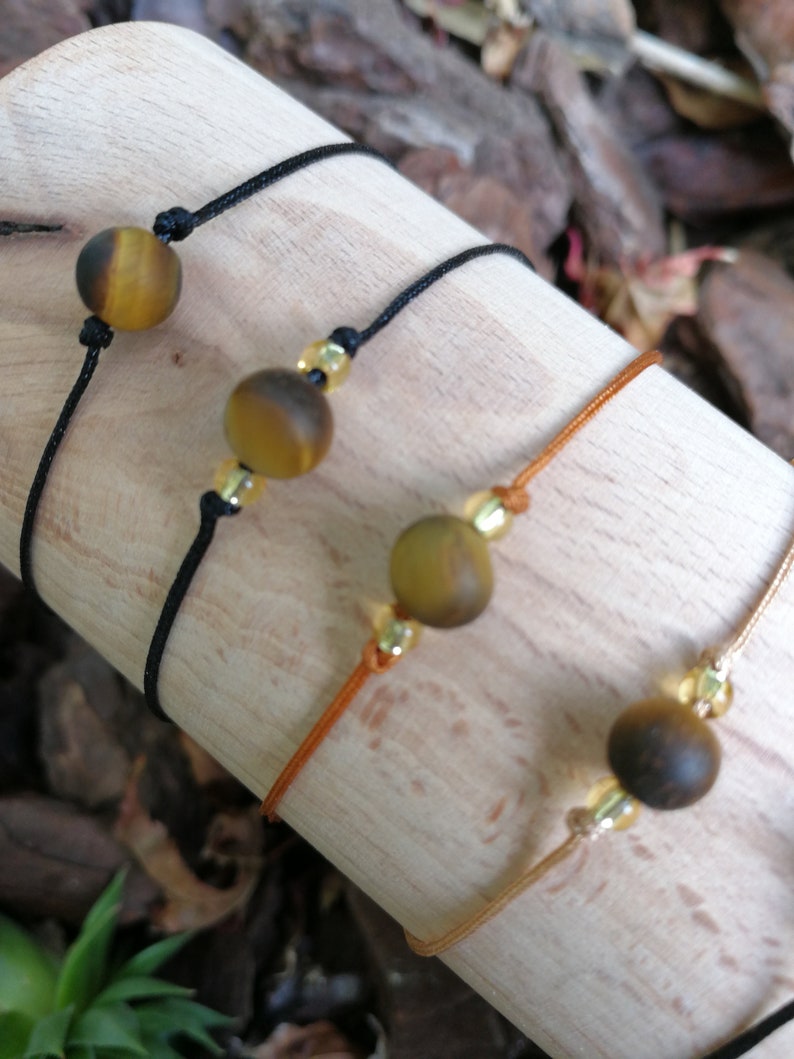 Armband med halvädelstenar Oeil de Tigre