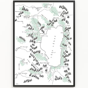 LAKE TAHOE Map Print | Minimalist Map Art | Wall Art | Art Print