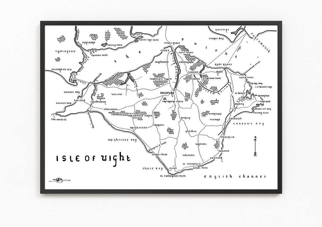 ISLE OF WIGHT Map Print | Island Map | Minimalist Map Art | Wall Art | Art Print - Etsy