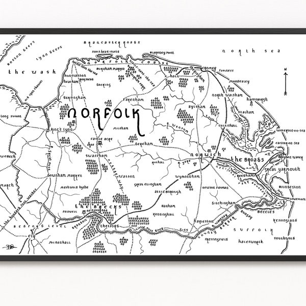 NORFOLK Map Print | County Map | Minimalist Map Art | Wall Art | Art Print