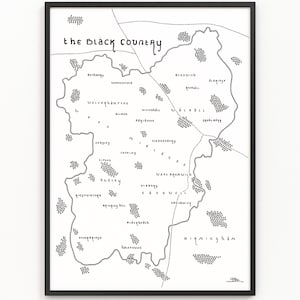 Impression de carte du PAYS NOIR | Art cartographique minimaliste | Art mural | Impression artistique