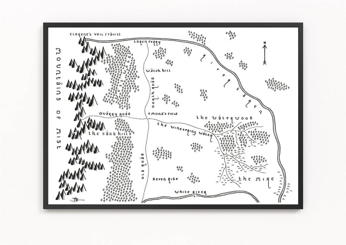TWO RIVERS the Wheel of Time Map Print Fictional Map - Etsy UK
