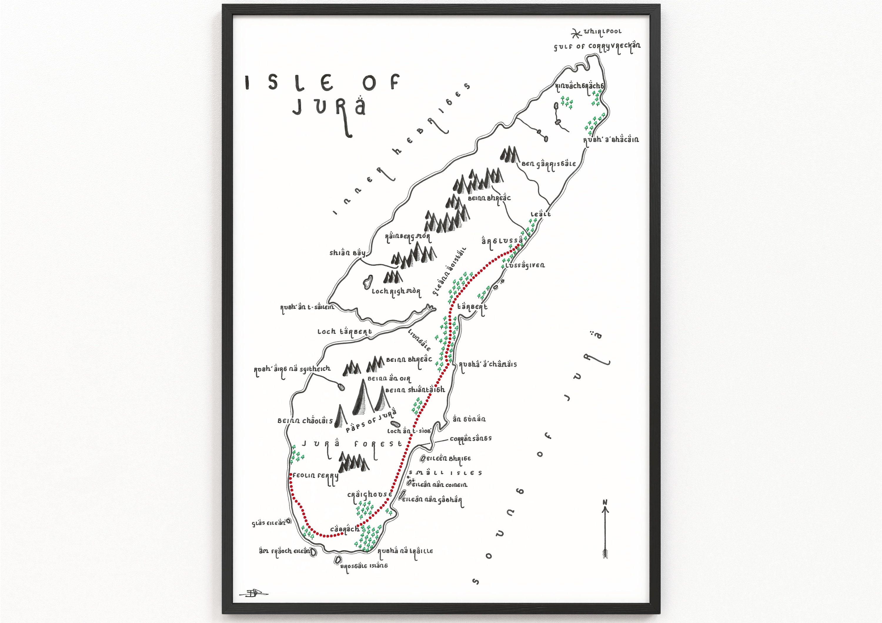 ISLE OF JURA Map Print Minimalist Map Art Wall Art Art - Etsy UK