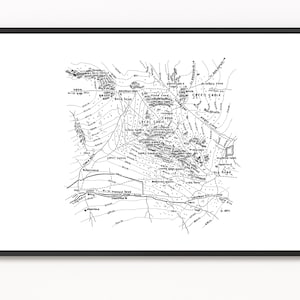LES PIGNONS | Grand pignon | Pignon vert | Carte inspirée de Wainwright | Impression de carte | Tombe : carte | Carte topographique