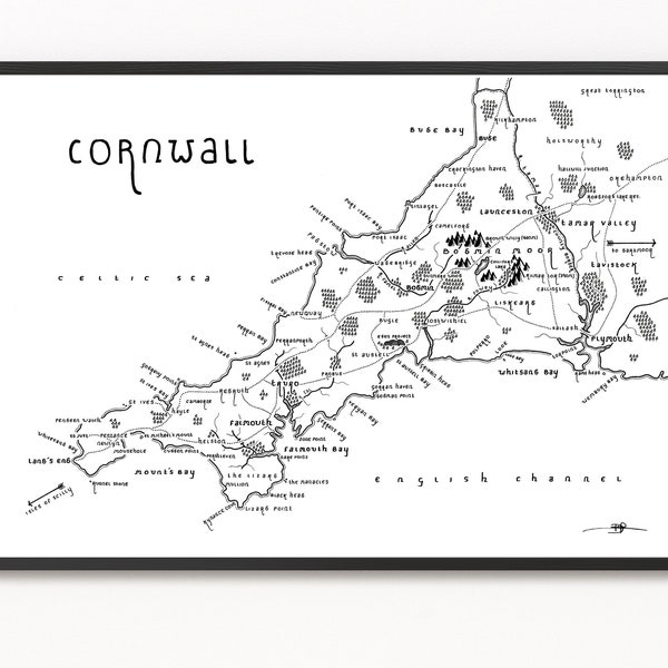 CORNWALL Map Print | County Map | Minimalist Map Art | Wall Art | Art Print