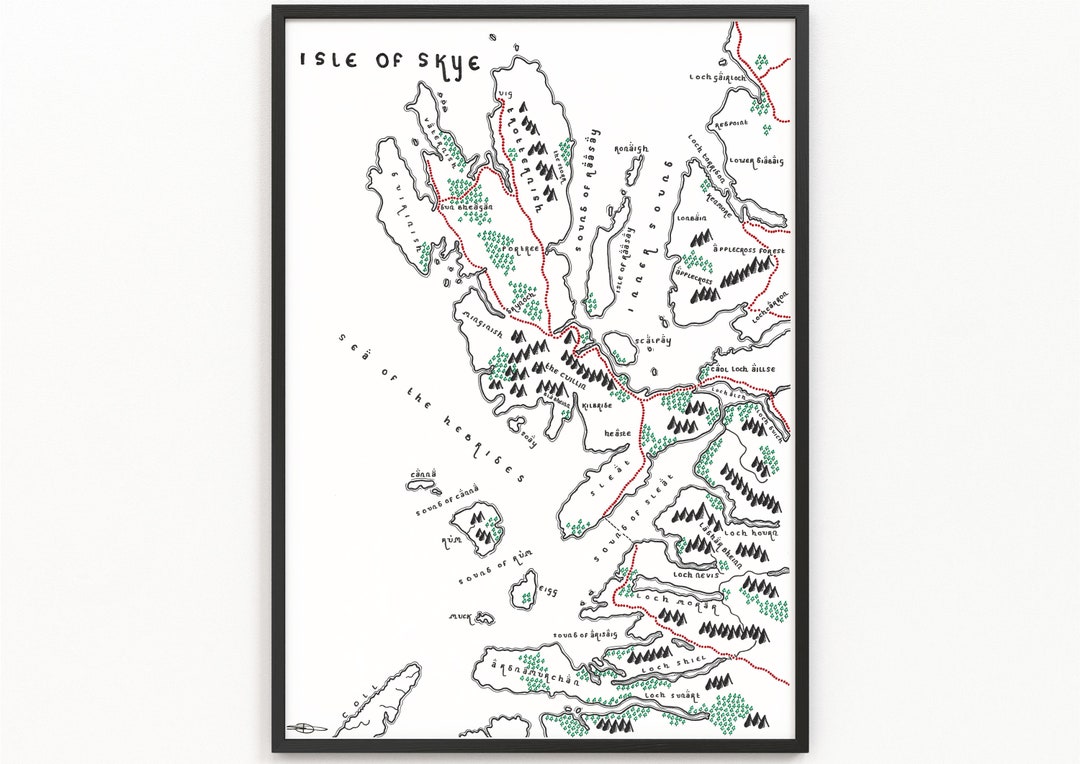 The ISLE OF SKYE Map Print | Minimalist Map Art | Wall Art | Art Print ...