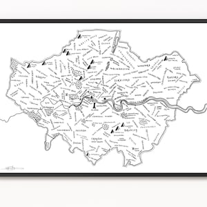 LONDON Map Print | City Map | Minimalist Map Art | Wall Art | Art Print