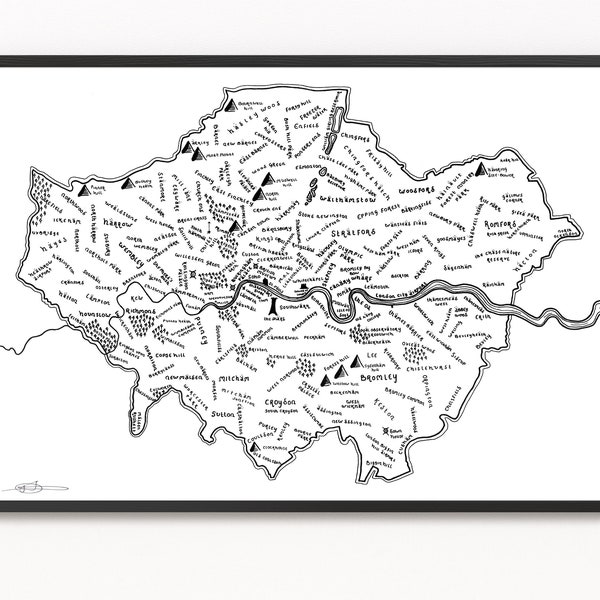 LONDON Map Print | City Map | Minimalist Map Art | Wall Art | Art Print