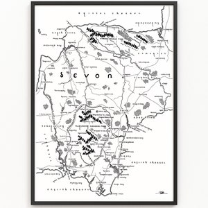 Impression de carte du comté de DEVON | Carte du comté | Art cartographique minimaliste | Art mural | Impression artistique