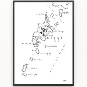BARRA Map Druck | Minimalistische Karten Kunst | Wandkunst | Kunstdruck