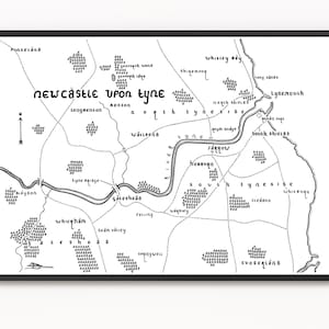 NEWCASTLE UPON TYNE Map Print | City Map | Minimalist Map Art | Wall Art | Art Print