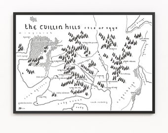 THE CUILLIN HILLS Map Print | Minimalist Map Art | Wall Art | Art Print