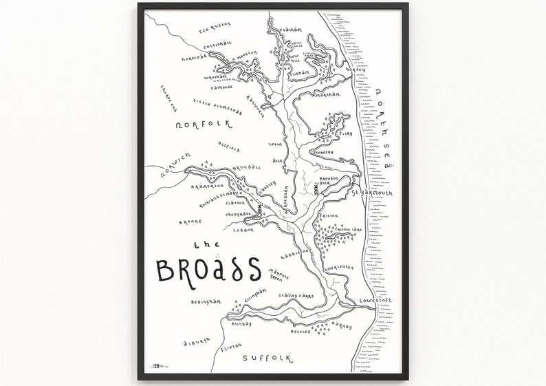 THE BROADS Map Print National Park Map Minimalist Map Art Etsy