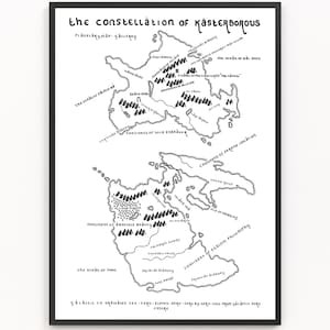 Carte GALLIFREY (Dr Who) Impression | Carte fictive | Art cartographique minimaliste | Art mural | Impression artistique