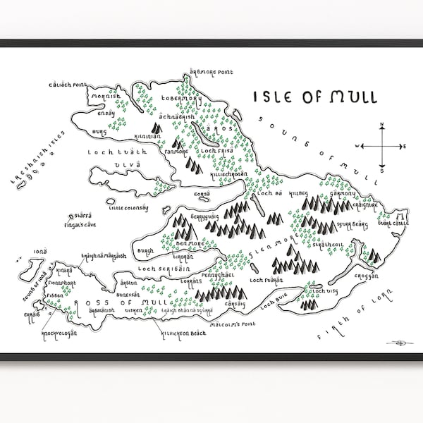 ISLE OF MULL Map Print | Minimalist Map Art | Wall Art | Art Print