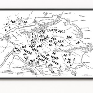 LES CAIRNGORMS Imprimer la carte | Carte du parc national | Art cartographique minimaliste | Art mural | Impression artistique