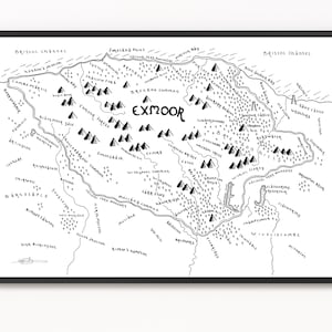 EXMOOR Map Print | National Park Map | Minimalist Map Art | Wall Art | Art Print