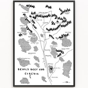 DEVIL'S BEEFTUB CIRCUIT Karten-Druck | Wanderkarte | Minimalistische Karten Kunst | Wandkunst | Kunstdruck