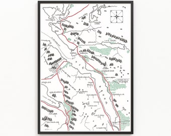 手描きトールキン風の地図アートワーク、ホビット庄の地図 - Etsy 日本