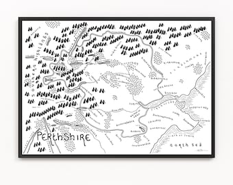 手描きトールキン風の地図アートワーク、ホビット庄の地図 - Etsy 日本
