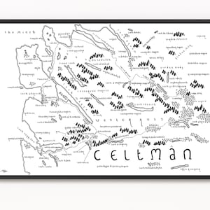 Carte du CELTMAN (triathlon) Impression | Carte des sentiers | Art cartographique minimaliste | Art mural | Impression artistique